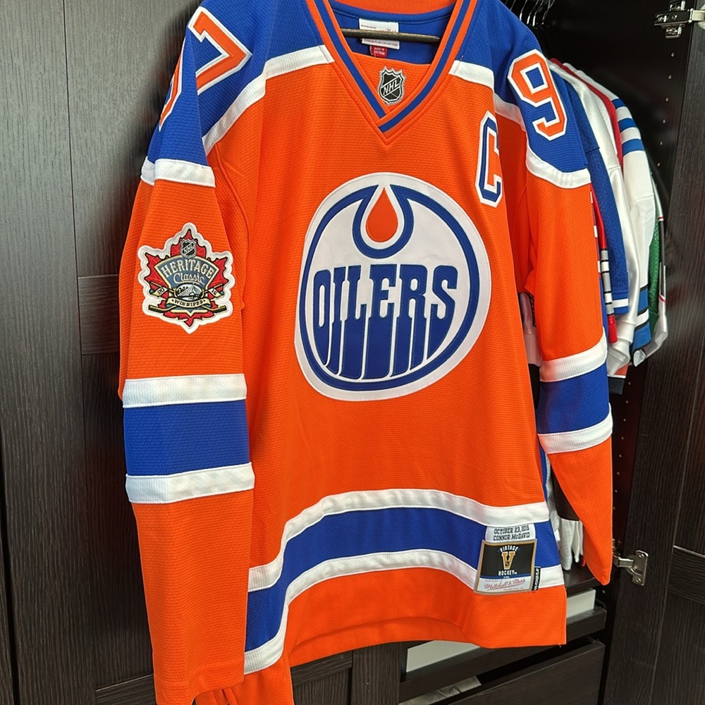Connor McDavid Edmonton Oilers Mitchell & Ness Power Play Jersey - Orange - Picture 3 of 7